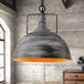 Elara - Adjustable Industrial Pendant Light With Aged Silver Dome (1 - Light) / 12’