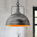 Elara - Adjustable Industrial Pendant Light With Aged Silver Dome (1 - Light)