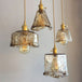 Brooklyn Shaded Pendant Light - Brown Glass Brass Hanging For Dining Rooms