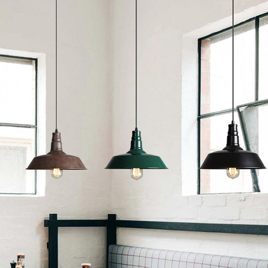 Industrial Iron Pendant Light (1 - Light) - Choose Your Size And Finish