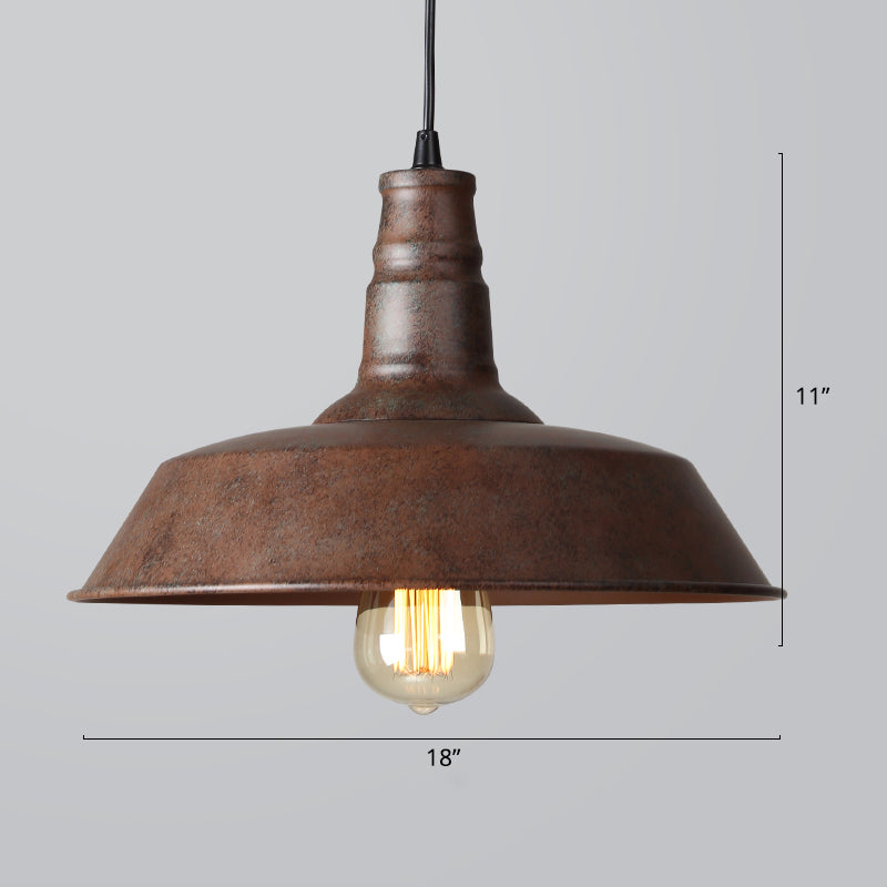 Industrial Iron Pendant Light (1 - Light) - Choose Your Size And Finish Bronze / Large