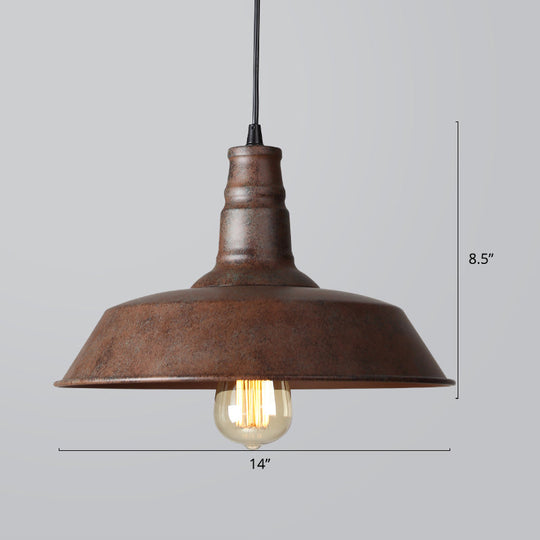 Industrial Iron Pendant Light (1 - Light) - Choose Your Size And Finish Bronze / Medium