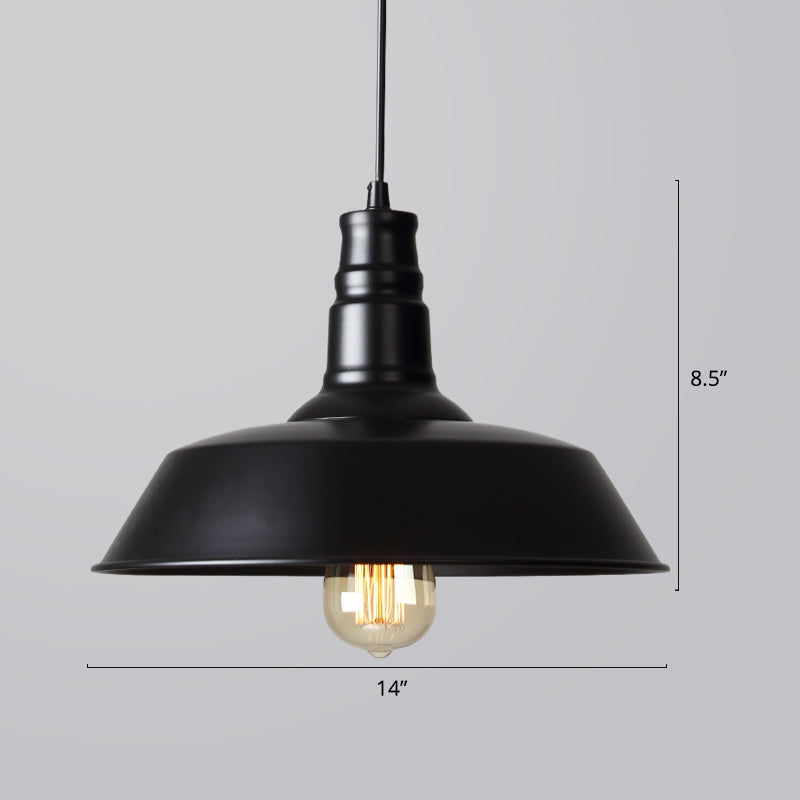 Industrial Iron Pendant Light (1 - Light) - Choose Your Size And Finish Black / Medium