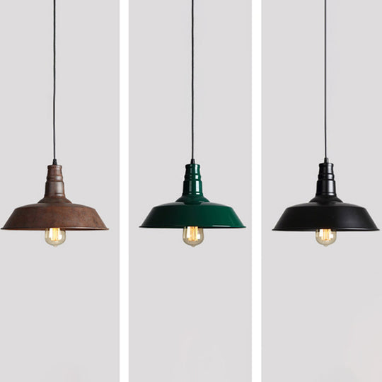 Industrial Iron Pendant Light (1 - Light) - Choose Your Size And Finish