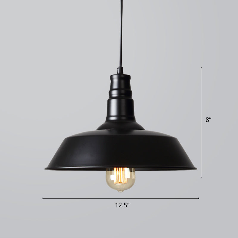 Industrial Iron Pendant Light (1 - Light) - Choose Your Size And Finish Black / Small