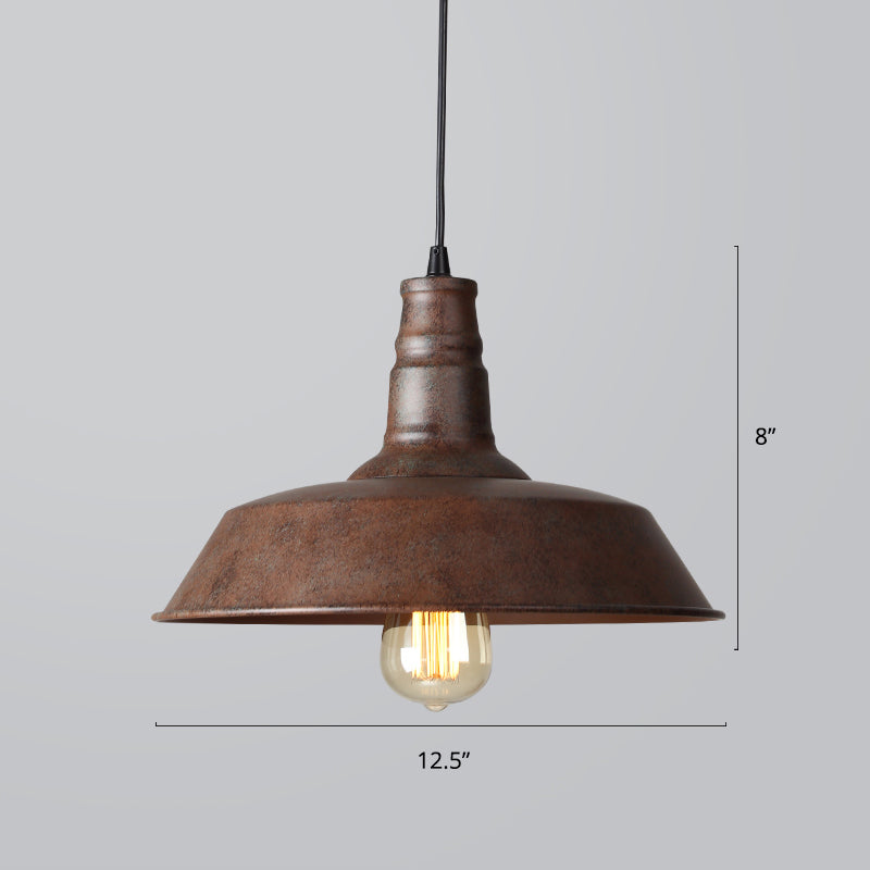 Industrial Iron Pendant Light (1 - Light) - Choose Your Size And Finish Bronze / Small