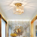 Clara - Elegant Black And Gold Semi - Flush Mount Light