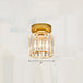 Clara - Elegant Black And Gold Semi - Flush Mount Light / Round