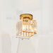 Clara - Elegant Black And Gold Semi - Flush Mount Light / Square Plate