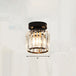 Clara - Elegant Black And Gold Semi - Flush Mount Light / Round