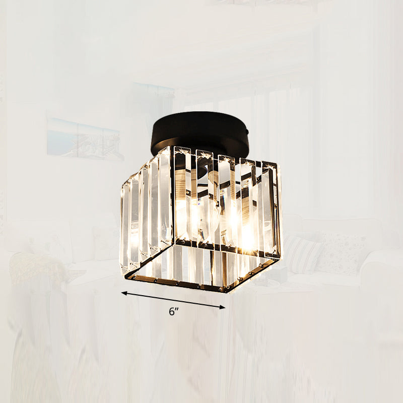 Clara - Elegant Black And Gold Semi - Flush Mount Light