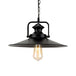 Juliette’s 10’/14’ Flared Metallic Pendant Light - Black Industrial Fixture For Lofts And