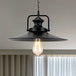 Juliette’s 10’/14’ Flared Metallic Pendant Light - Black Industrial Fixture For Lofts And