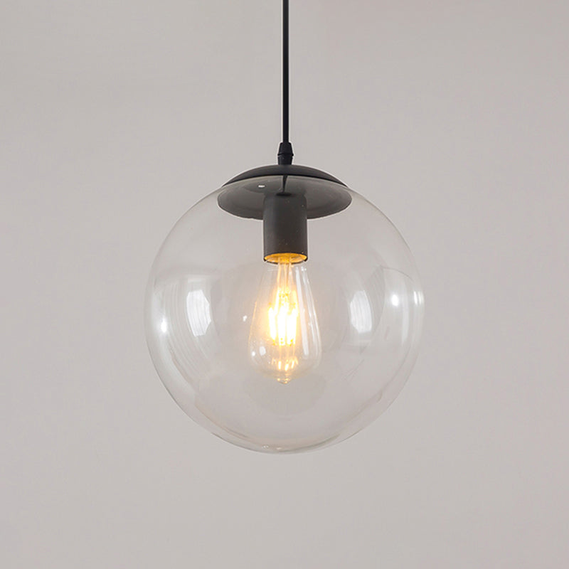 Modern Glass Orb Pendant: Stylish Lighting For Restaurants Black / 8’