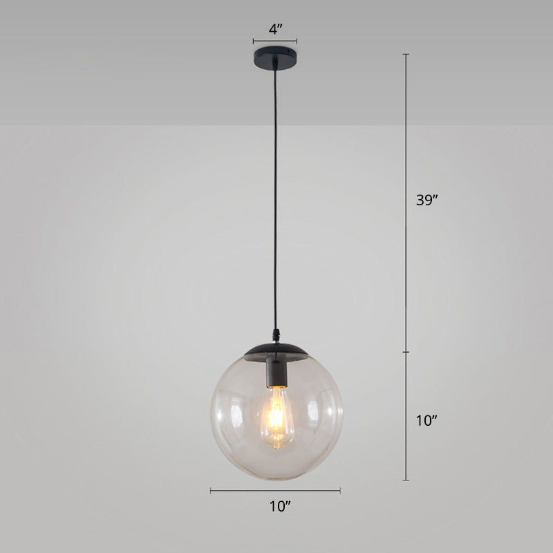 Modern Glass Orb Pendant: Stylish Lighting For Restaurants Black / 10’