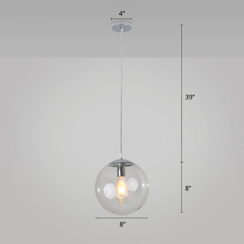 Modern Glass Orb Pendant: Stylish Lighting For Restaurants Clear / 8’