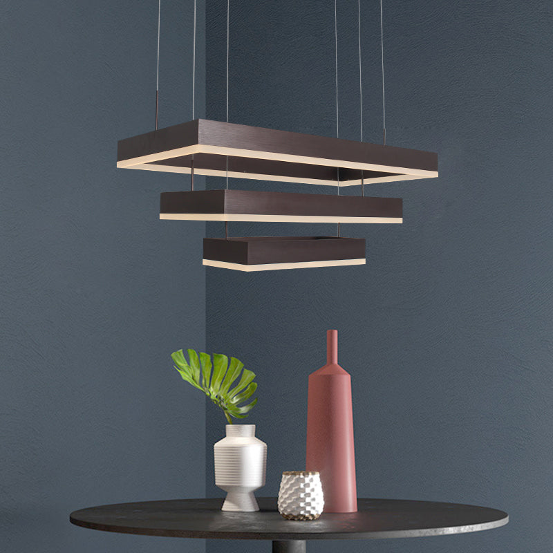 Josephine Coffee Cascade: Modern 3 - Tier Led Chandelier