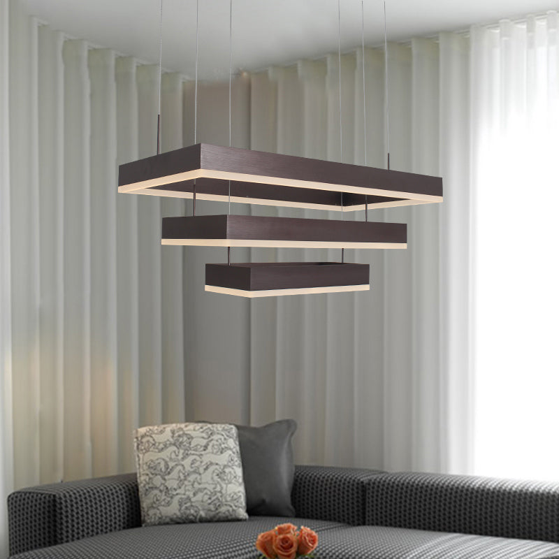 Josephine Coffee Cascade: Modern 3 - Tier Led Chandelier