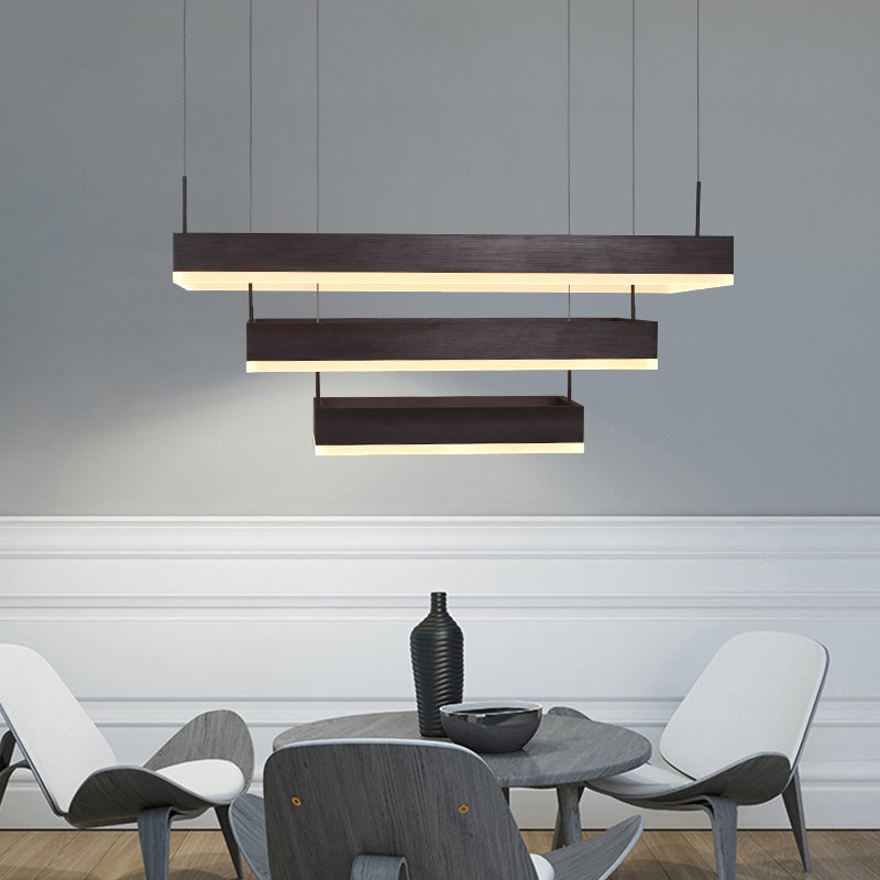 Josephine Coffee Cascade: Modern 3 - Tier Led Chandelier