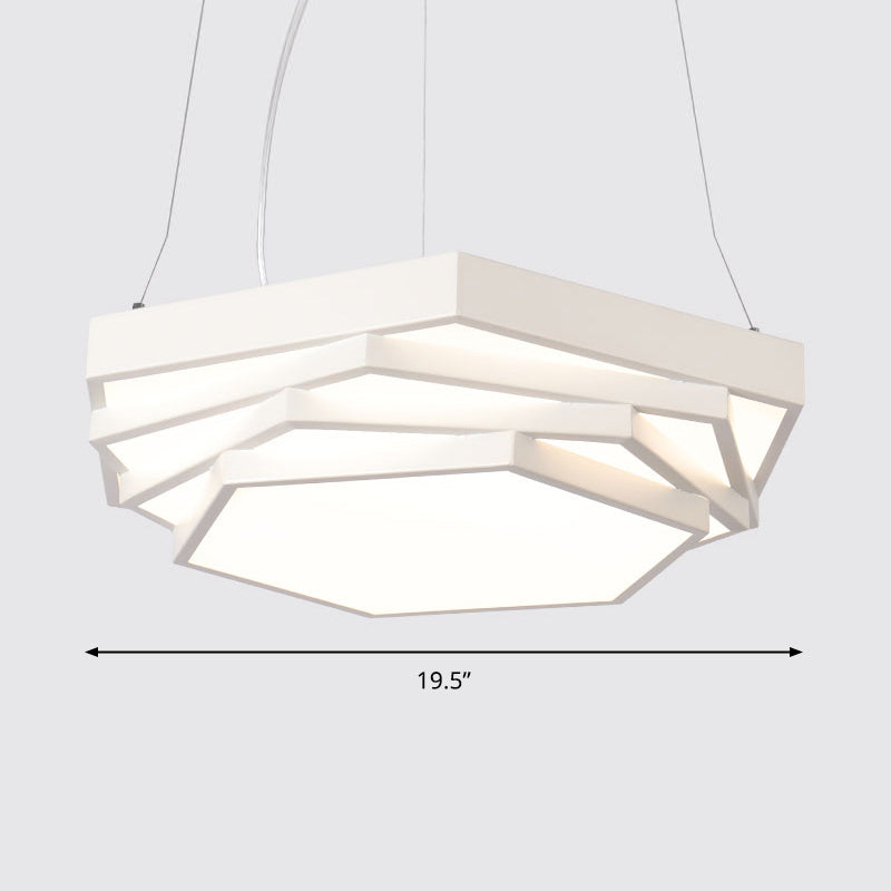 Fiona Elegance Meets Geometric Brilliance: The Hexagonal Led Chandelier White / Third Gear