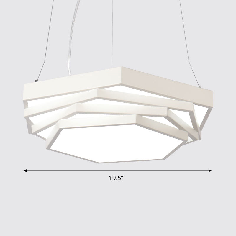 Fiona Elegance Meets Geometric Brilliance: The Hexagonal Led Chandelier White /