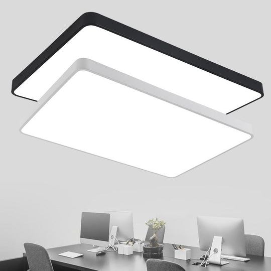 Starburst: Geometric Led Ceiling Light - Contemporary Office Fixture Acrylic Flush Mount White /