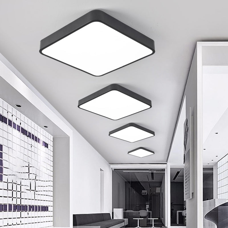 Starburst: Geometric Led Ceiling Light - Contemporary Office Fixture Acrylic Flush Mount Black /