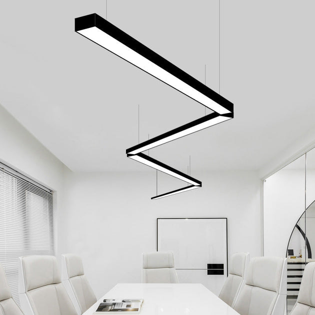 Brinley Modern Linear Chandelier: Brighten Your Conference Room In Style Black Pendant Lighting