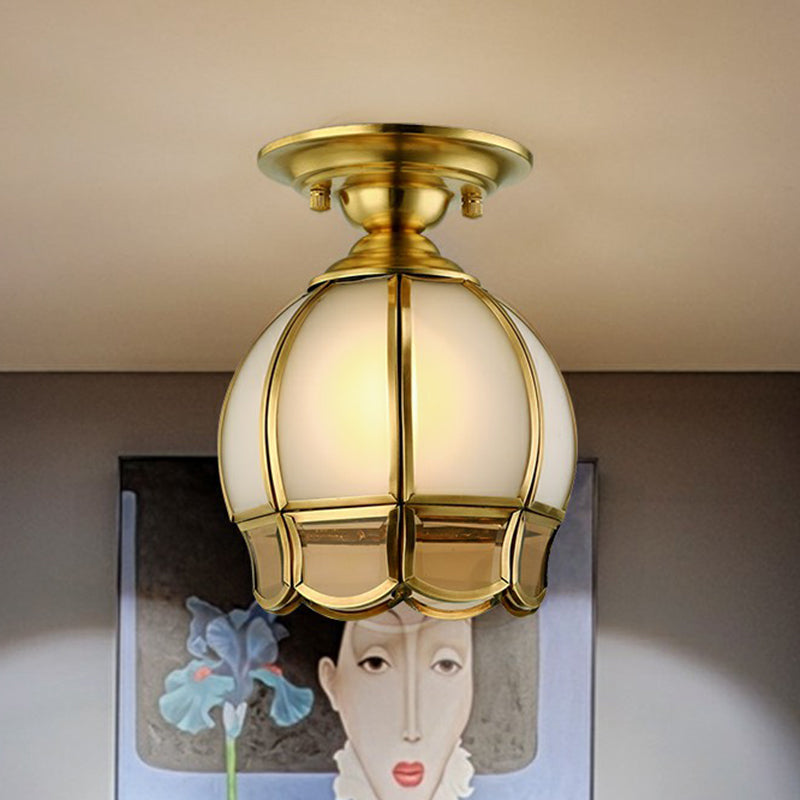 Colonial Charm Meets Modern Versatility: The Brass Ceiling Flush Light / Cylinder