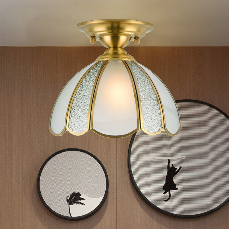 Colonial Charm Meets Modern Versatility: The Brass Ceiling Flush Light / Dome