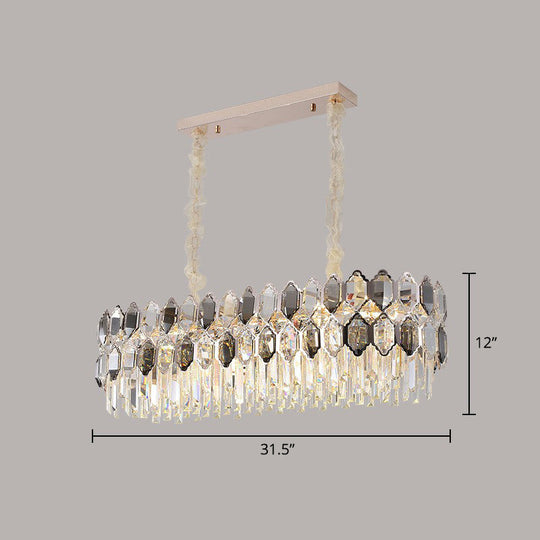 Gabriela Modern Crystal Chandelier - Smoke Grey Tiered Pendant (Multiple Sizes)