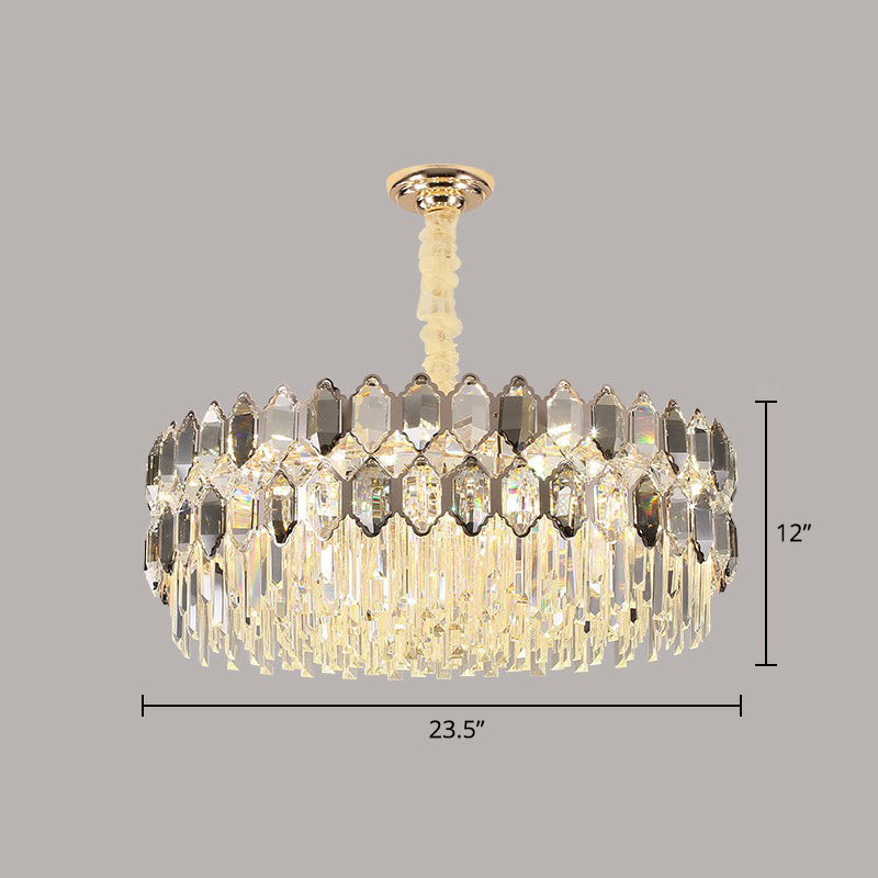 Gabriela Modern Crystal Chandelier - Smoke Grey Tiered Pendant (Multiple Sizes) Gray / Round