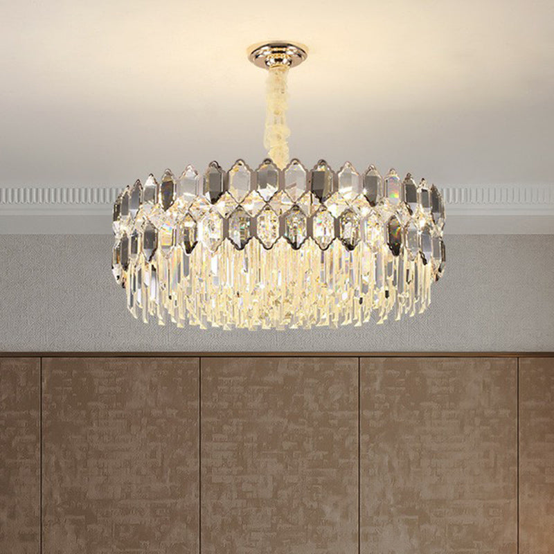 Gabriela Modern Crystal Chandelier - Smoke Grey Tiered Pendant (Multiple Sizes)