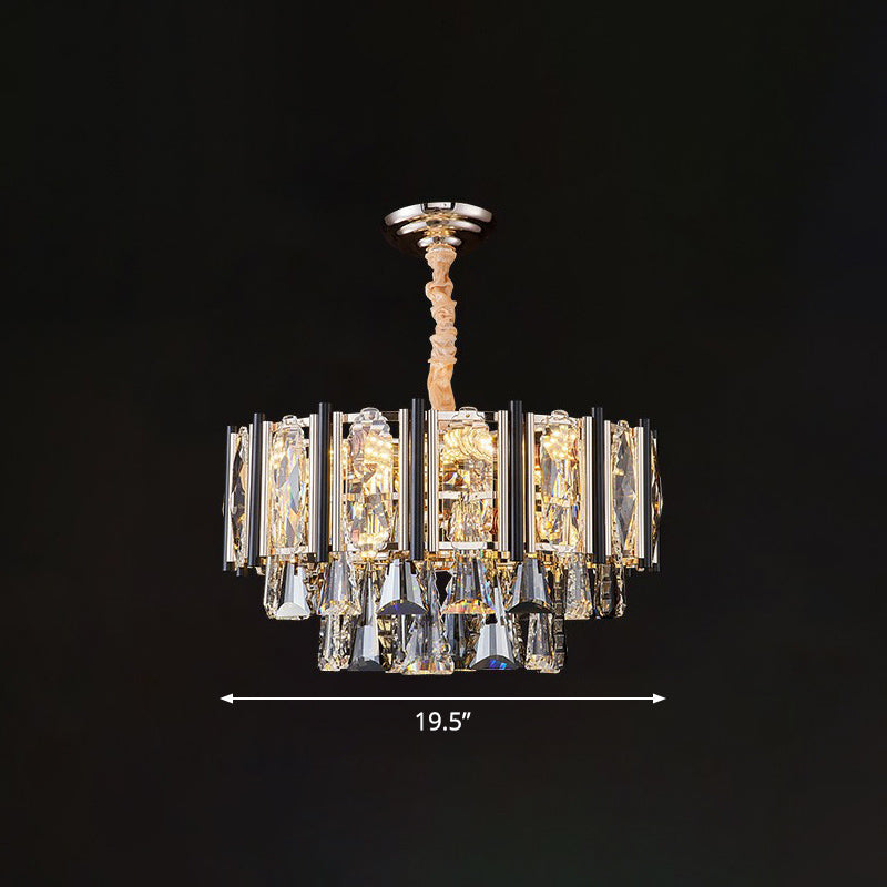 Sparkling Elegance: Clear Beveled Crystal Chandelier 8 /