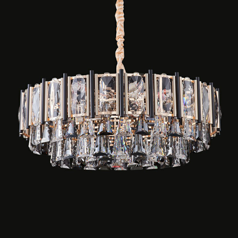 Sparkling Elegance: Clear Beveled Crystal Chandelier