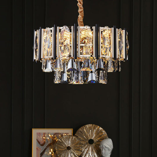 Sparkling Elegance: Clear Beveled Crystal Chandelier