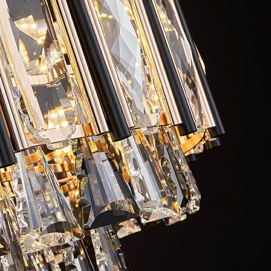 Sparkling Elegance: Clear Beveled Crystal Chandelier