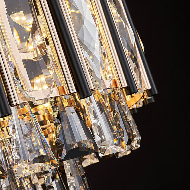 Sparkling Elegance: Clear Beveled Crystal Chandelier