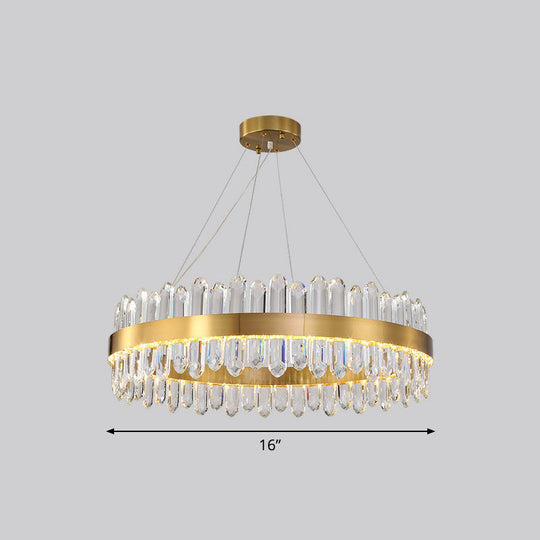 Modern Luxury Meets Light: Gold Halo Pendant Chandelier / 16’