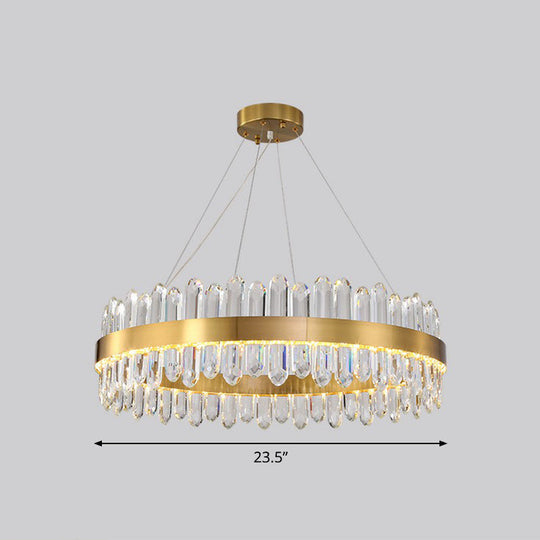 Modern Luxury Meets Light: Gold Halo Pendant Chandelier / 23.5’