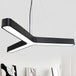 Sleek Metal Y - Shaped Led Pendant Lamp - Black & Silver Perfect For Gymnasiums (23.5’ 47’) Lights