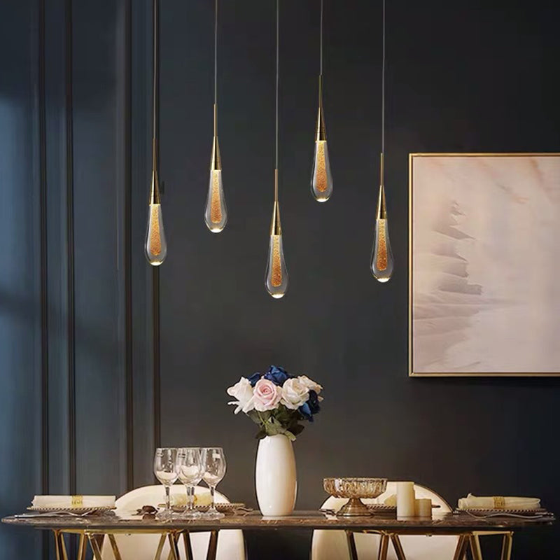 Modern Elegance Meets Brilliance: The Gold Led Waterdrop Pendant Light