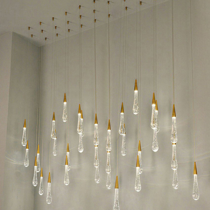 Modern Elegance Meets Brilliance: The Gold Led Waterdrop Pendant Light