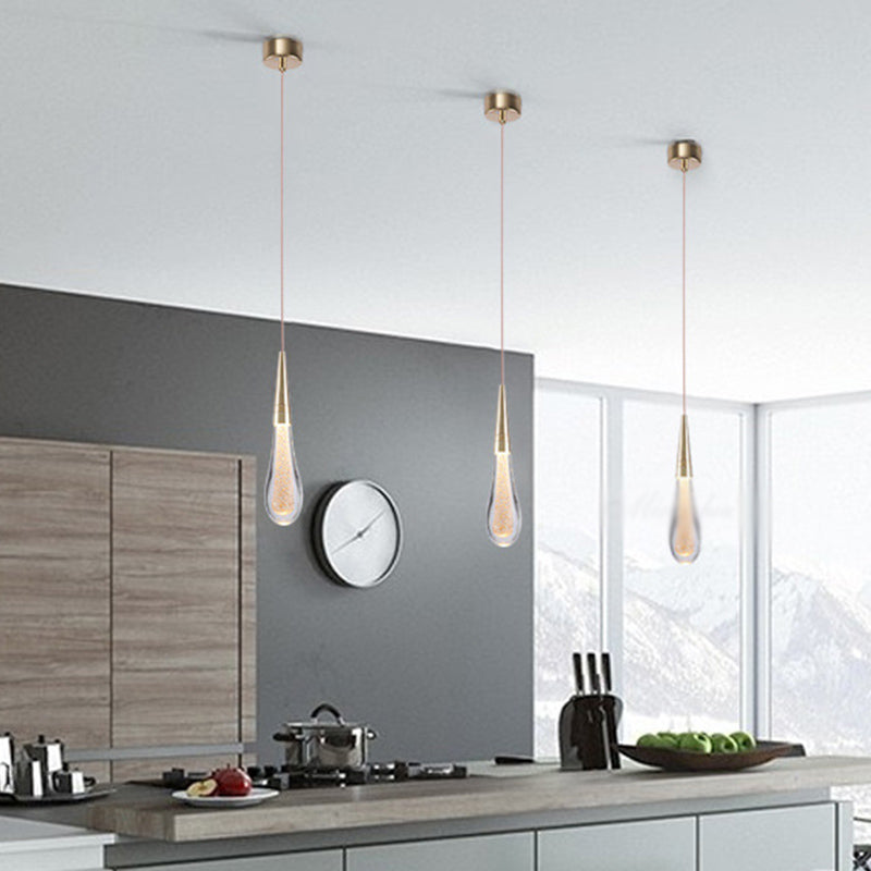 Modern Elegance Meets Brilliance: The Gold Led Waterdrop Pendant Light