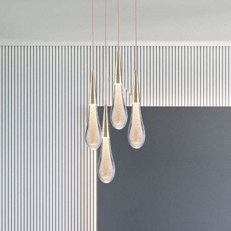 Modern Elegance Meets Brilliance: The Gold Led Waterdrop Pendant Light