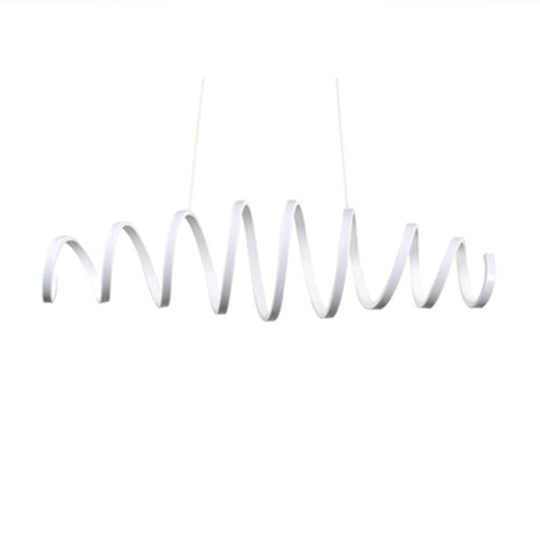 Logan Modern Spiral Pendant - White Led Light With Adjustable Brightness