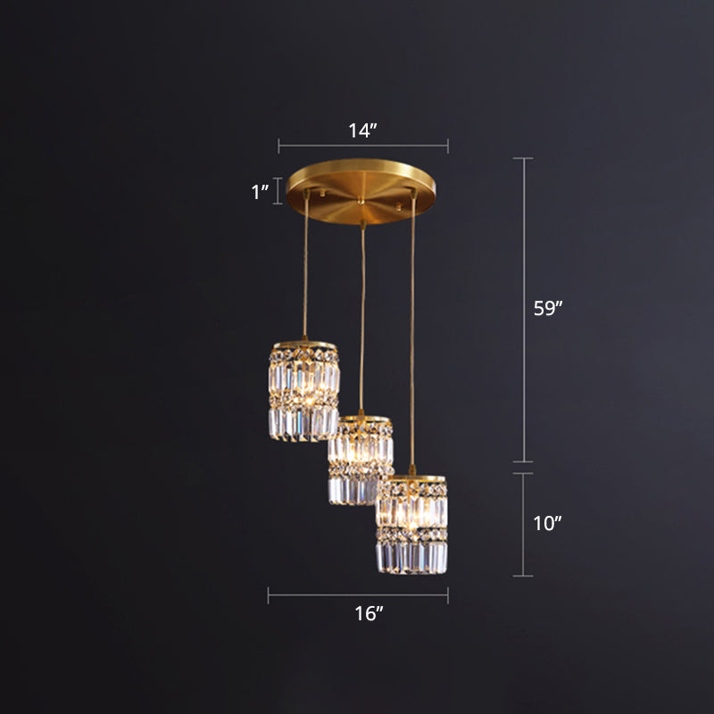 Modern Elegance Meets Warmth: Gold Crystal Pendant Light