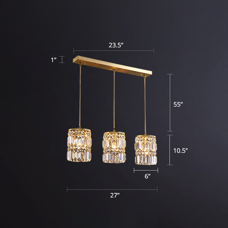 Modern Elegance Meets Warmth: Gold Crystal Pendant Light