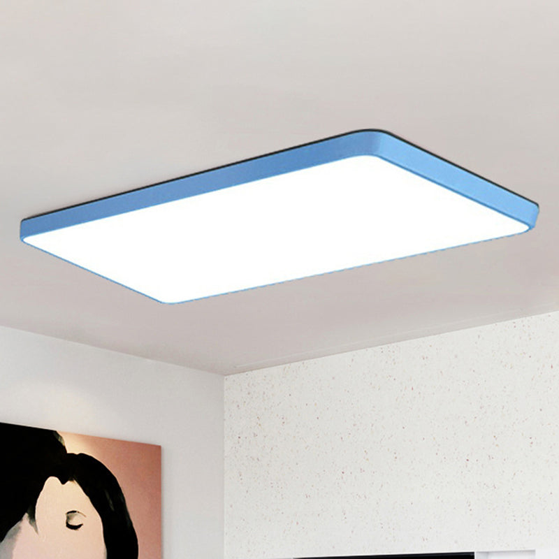 Brighten Your Space With Fun And Color: The Macaron Rectangular Flush Mount Blue / 12’ Ceiling Light