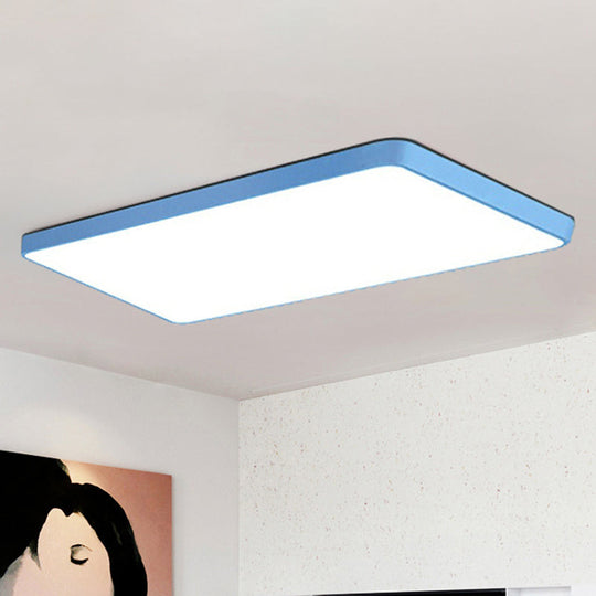 Brighten Your Space With Fun And Color: The Macaron Rectangular Flush Mount Ceiling Light